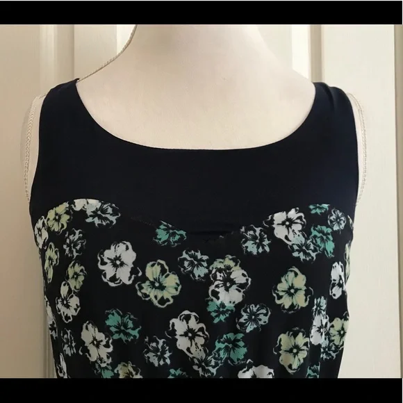 💙Cute Navy Blue w/ Flower Print Dress - Picture 2 of 8